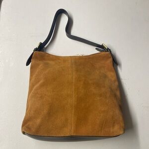 *VINTAGE* Kathy Ireland Suede Shoulder Bag w/ Leather Strap